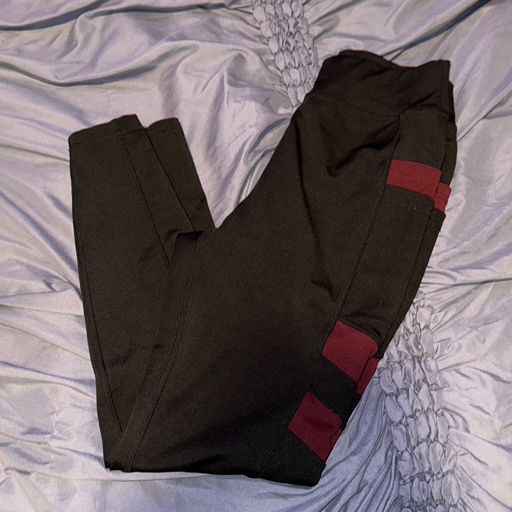 POP Fit leggings black & maroon